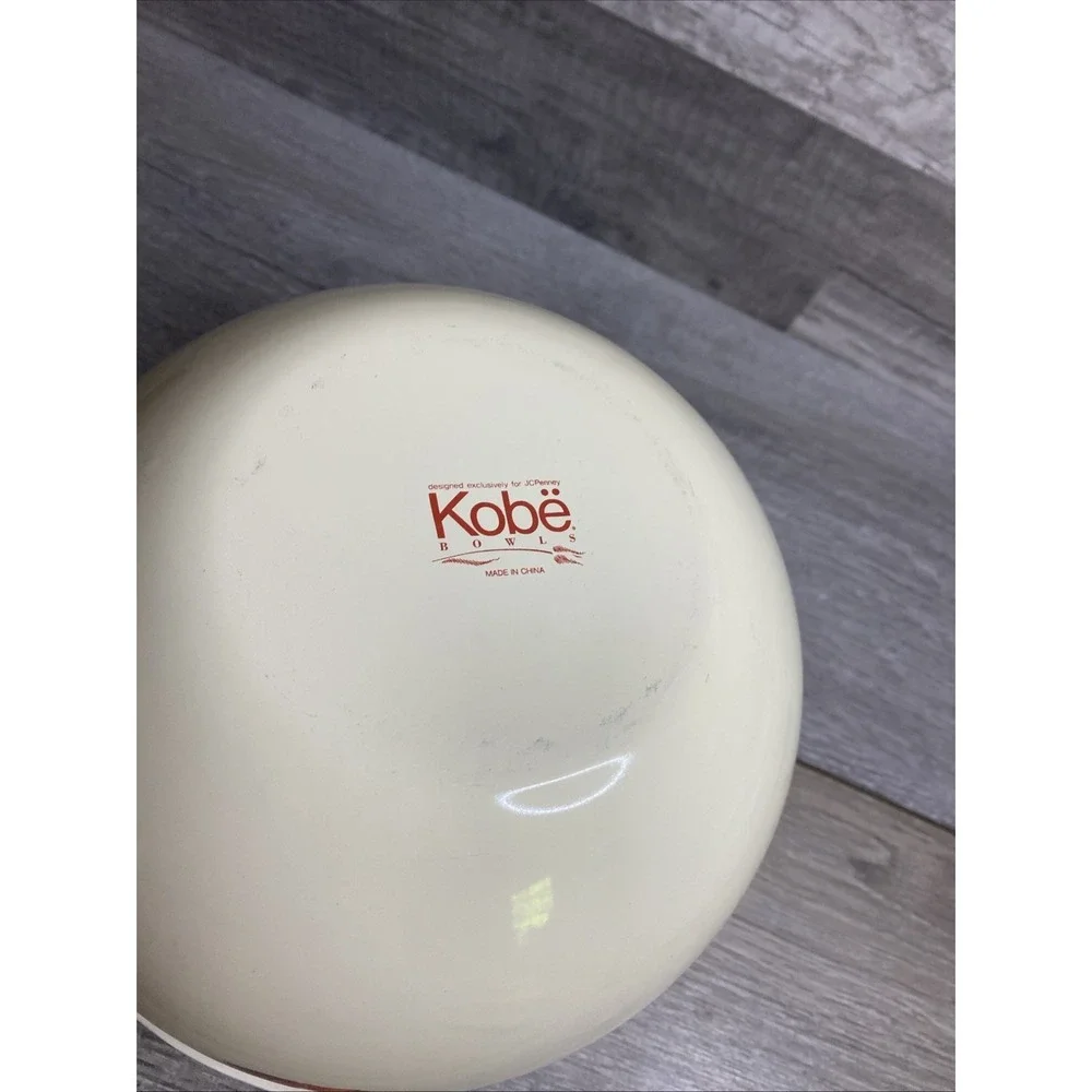 Vintage Kobe Mixing Bowl Enamel On Metal Strawberry 8